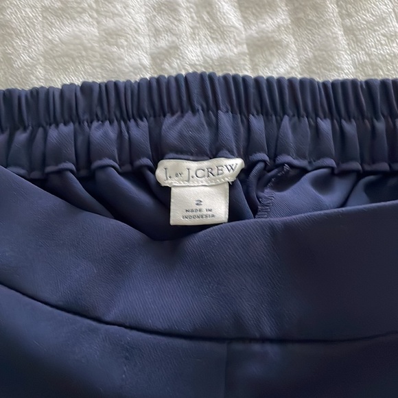 J by J Crew Jamie pant w elastic waist trousers sz 2 navy blue - Picture 3 of 9